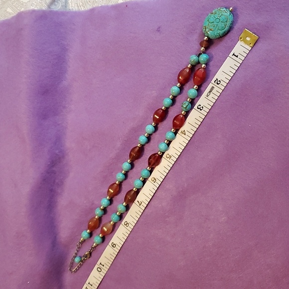 Faux Turquoise and Red Coral Necklace - Picture 5 of 5